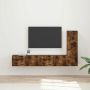 TV spintelių komplektas 3 pcs Rūkyta ąžuolas Apdirbta mediena