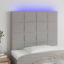 Galvūgalis su LED, šviesiai pilkas, 80x5x118/128cm, audinys
