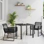 Sodo valgomojo komplektas 3 pcs Juoda