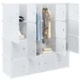 Storage Cube Organizer su 16 kubelių ir pakabinamų strypų PP