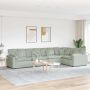 Modulinė sofa su pagalvėlėmis, aksominė, šviesiai pilka