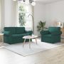 Sofa 2 pcs Tamsiai žalia 155 x 82 x 80 cm audinys