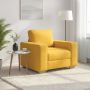 Sofa-kėdė, šviesiai geltona, 100x77x82 cm, velvetas, audinys