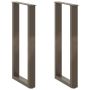 Konsolinio stalo kojelės, U formos, 2 vnt., natūralus plienas, 28x(72-73) cm, plienas