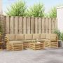 Lauko sofos komplektas 8 pcs Balta ir kreminė 59 x 59 x 37 cm