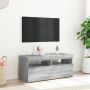 TV spintelė su LED apšvietimu, pilka ąžuolo, 90x35x40cm