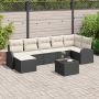 Sodo Sofų Rinkinys su pagalve 8 pcs Juoda Poli ratanas