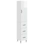 Spintelė 2 pcs Itin blizgi balta 33 x 34,5 x 90 cm