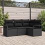 Sofos komplektas 4 pcs Juoda poliratanas