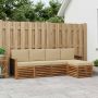 Lauko sofos komplektas su pagalve 5 pcs Natūralus ir bežinis