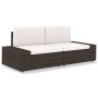 Modulinė dvivietė sofa, rudos spalvos, poliratanas