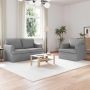 Sofa 2 pcs Šviesiai pilka 144 x 80 x 85 cm audinys