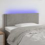 Galvūgalis su LED, šviesiai pilkas, 90x5x78/88cm, aksomas