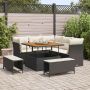 Sodo Sofų Rinkinys su pagalve 8 pcs Juoda ir kreminė