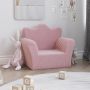 Vaikiška sofa, rožinės spalvos, minkštas pliušas