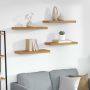 Sieninė lentyna 4 pcs Smėlio 50 x 23 x 4 cm Apdirbta mediena