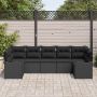 Sodo Sofų Rinkinys su pagalve 7 pcs Juoda Poli ratanas