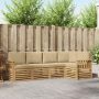 Lauko sofos komplektas 5 pcs Balta ir kreminė
