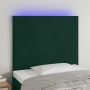Galvūgalis su LED, tamsiai žalias, 80x5x118/128cm, aksomas