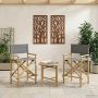 Sulankstoma režisieriaus kėdė 2 pcs Natūrali 58 x 48 x 115 cm