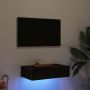 TV spintelė su LED lemputėmis, juodo ąžuolo spalvos, 60x35x15,5 cm