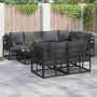 Sodo Sofų Rinkinys su pagalve 7 pcs Juoda Plienas