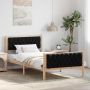 Lovos rėmas Juoda 100 x 200 cm Kietos pušies mediena