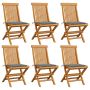Sodo kėdės su pagalvėlėmis, 6vnt., tikmedžio medienos masyvas