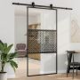 Stiklinės durys „Fretwork“ Juoda 90 x 2 x 205 cm Aliuminis