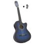Klasikinė gitara su ekvalaizeriu, mėlynos spalvos, 6 stygos