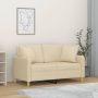 Dvivietė sofa su pagalvėlėmis, kreminės spalvos, 120cm, audinys