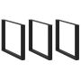 Valgomojo stalo kojelės, 3 vnt., juodos, 100x(72-73) cm, plienas, U formos