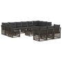 Sodo Sofų Rinkinys 14 pcs Pilka poliratanas