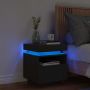 Naktinė spintelė su LED lemputėmis, juoda, 40x39x48,5cm