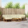 Lauko sofos komplektas su pagalve 7 pcs Natūralus ir grietinėlė