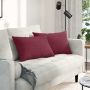 Sofa Pagalvės 2 pcs Vyno raudona 60 x 40 cm audinys