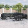 Sodo Sofų Rinkinys su pagalve 13 pcs Juoda Aliuminis