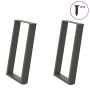 Valgomojo stalo kojos, U formos, 2 vnt., antracito spalvos, 60x(72-73) cm, plienas