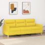 Trivietė sofa, šviesiai geltonos spalvos, 180cm, audinys