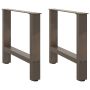 Kavos staliuko kojelės, 2 vnt., 60x(42-43) cm, natūralus plienas