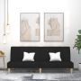 Dvivietė sofa-lova, juodos spalvos, audinys