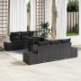 Sodo Sofų Rinkinys su pagalve 7 pcs Juoda