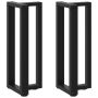 Konsolinio staliuko kojelės, T formos, 2 vnt., juodos, 25x28x(72-73) cm, plienas