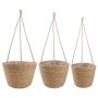 Jūros žolės augalų krepšiai 3 pcs Natūrali Ø26 x 19 cm