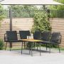Sodo Sofų Rinkinys 2 pcs Juoda poliratanas