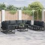 Sodo Sofų Rinkinys su pagalve 8 pcs Juoda Aliuminis