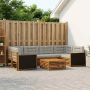 Lauko sofos komplektas 7 pcs Natūrali ir šviesiai pilka