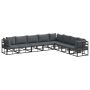 Sodo Sofų Rinkinys su pagalve 8 pcs Juoda Aliuminis