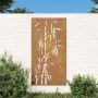 Sodo sienos dekoracija, 105x55cm, corten plienas, bambukas
