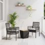 Sodo Bistro Rinkinys 3 pcs Juoda poliratanas